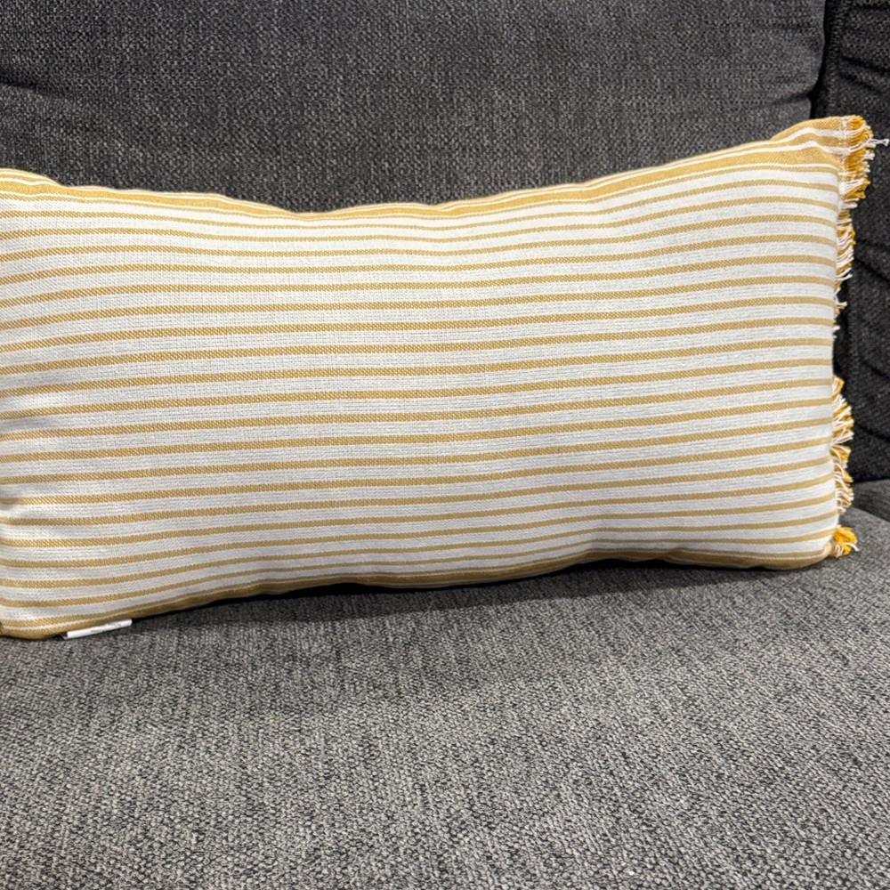 Beautiful New Yellow Decorative Pillow with White Text - Picture 3 of 4